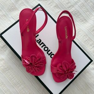 Larroude Fuchsia Floral Heels